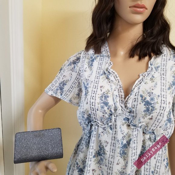 DUSK NAVY BOXED COMPACT WALLET LOLA KATE SPADE - Picture 3 of 13